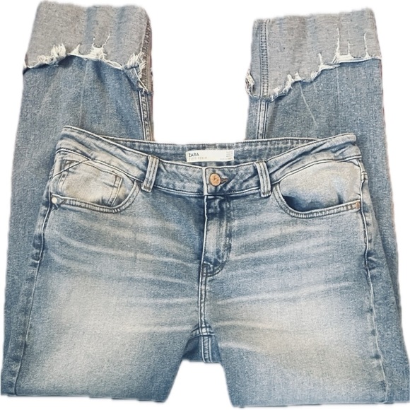 Zara Mid-Rise Z1975 Frayed and Cuffed Jean in size 10/32 - Picture 4 of 8